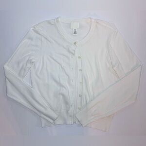 H&M Fine-Knit Cardigan Cream Long Sleeve Basics Size S